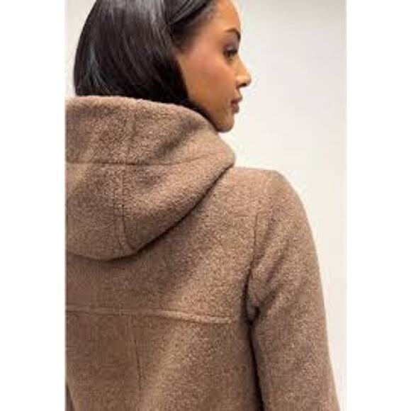 SANDROSTeddy Jacket Full Zip Coat Hooded Sweater Dark Brown Women's Luxury